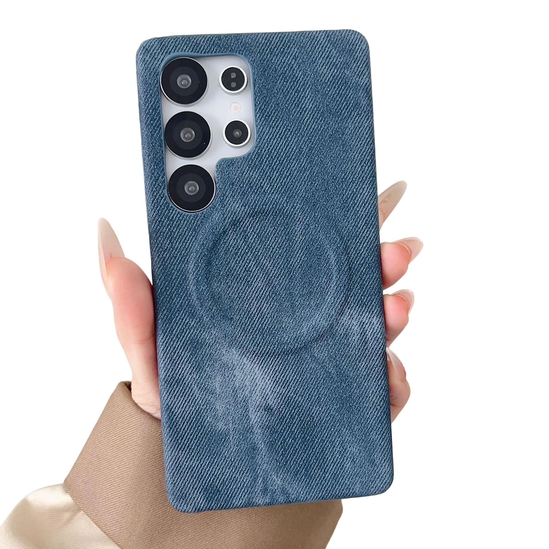 Caseative for Samsung Galaxy S24 Ultra Case,Denim Fabric Jean Phone Case (Dark Blue,S24 Ultra)