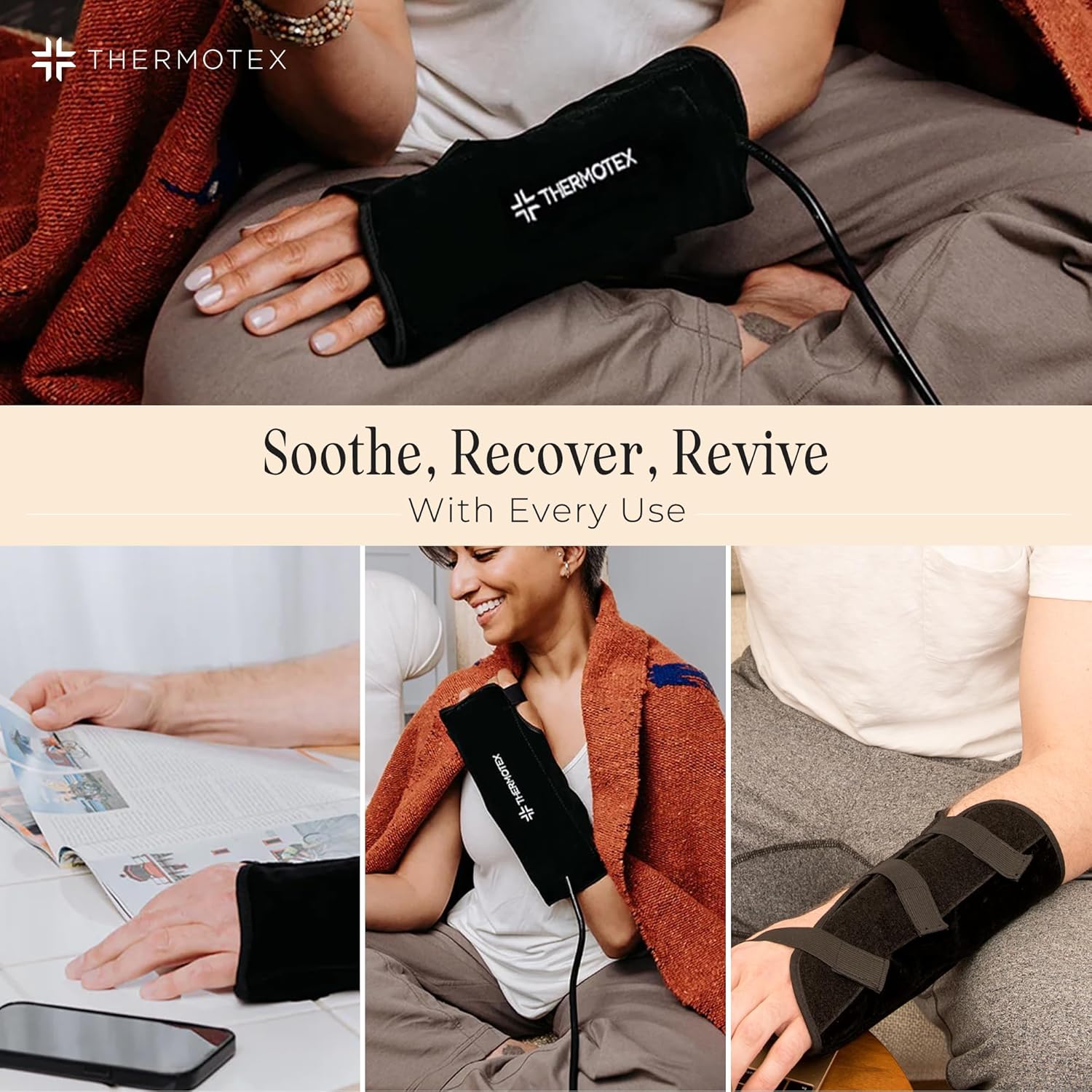 Thermotex Far Infrared Left Wrist Heating Pad - Deep Heat Therapy for Pain Relief, Recovery, and Circulation, FSA-HSA Eligible - Heated Pad for Wrist and Forearm - Single Heat Insert - Image 7