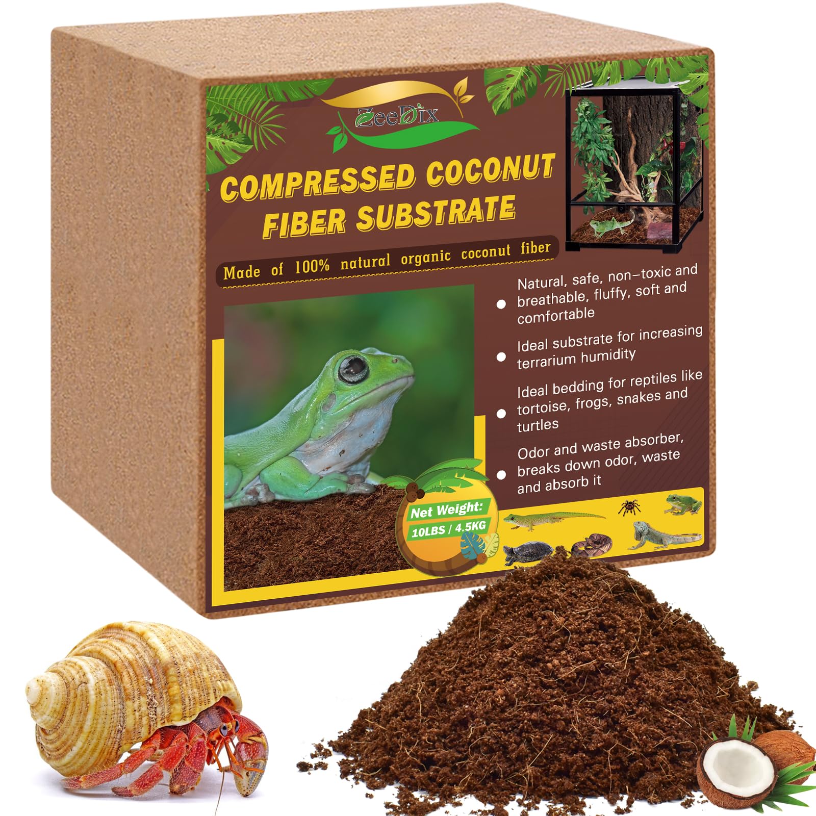 coconut ページ Amazon.com : ZeeDix 10LB Compressed Coconut Fiber Substrate