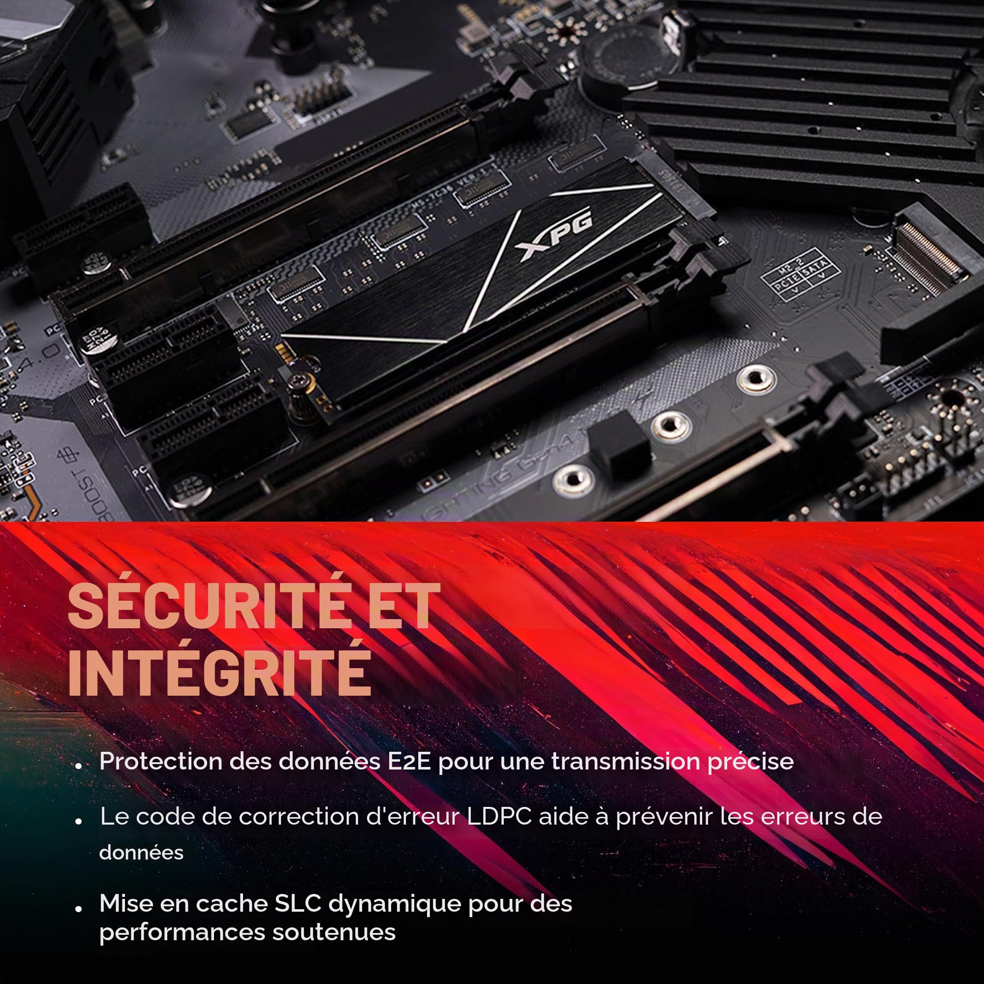 ADATA XPG GAMMIX S70 Blade 2 to PCIe Gen4x4 M.2 2280 SSD Noir-Distributeur de Chaleur- Traitement Graphique 3D et Jeux Haut de Gamme