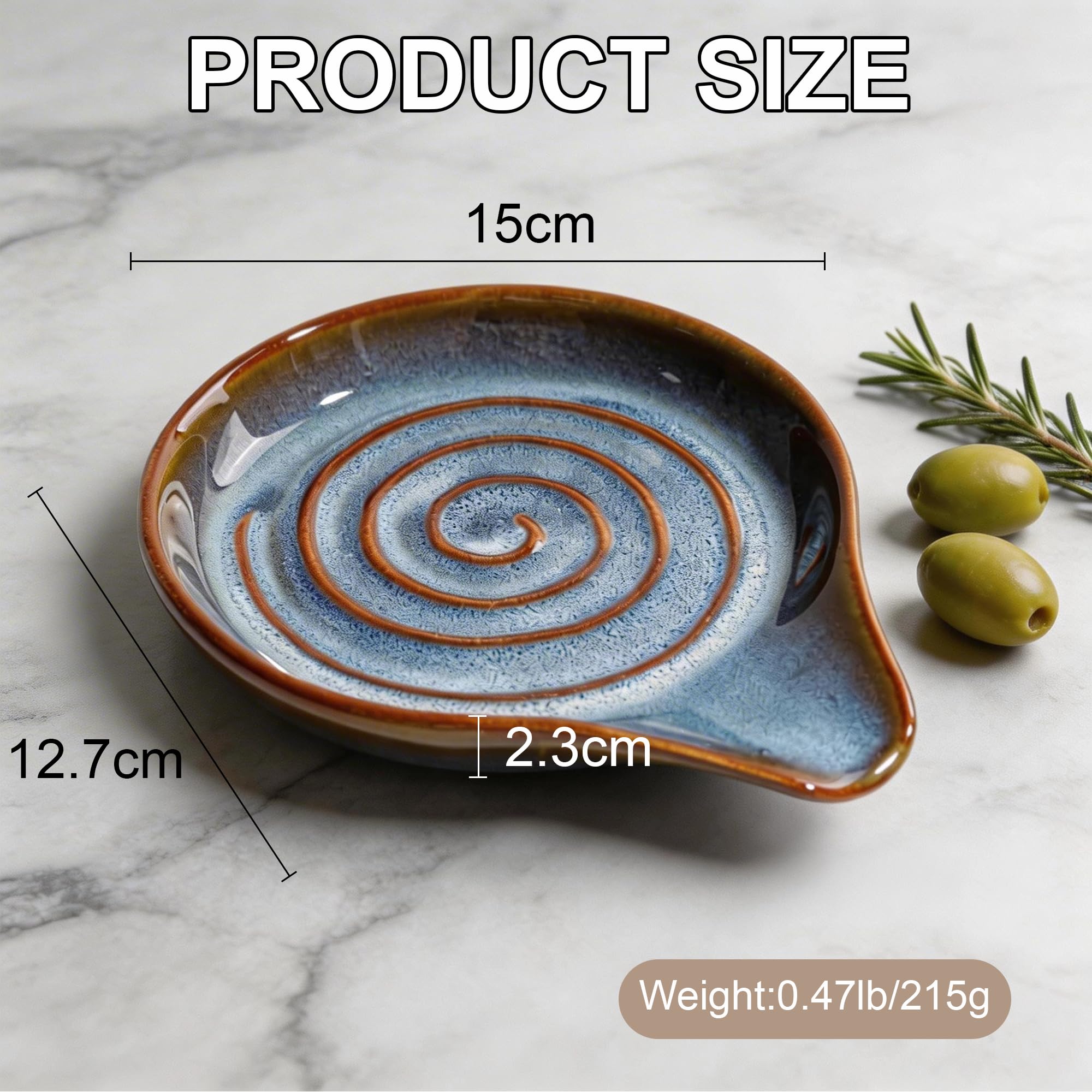 Repose Cuillère Cuisine en Céramique, Porte-Cuillère Multifonction pour Ustensiles de Cuisine, Lavable au Lave-Vaisselle