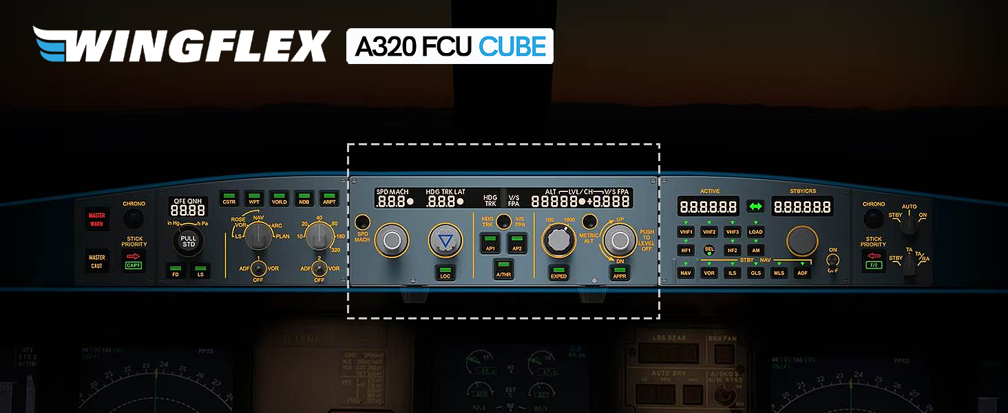 Panneau De Contrôle Winglex A320 FCU CUBE FSimGear - Pour Simulateur De Vol Xplane P3D