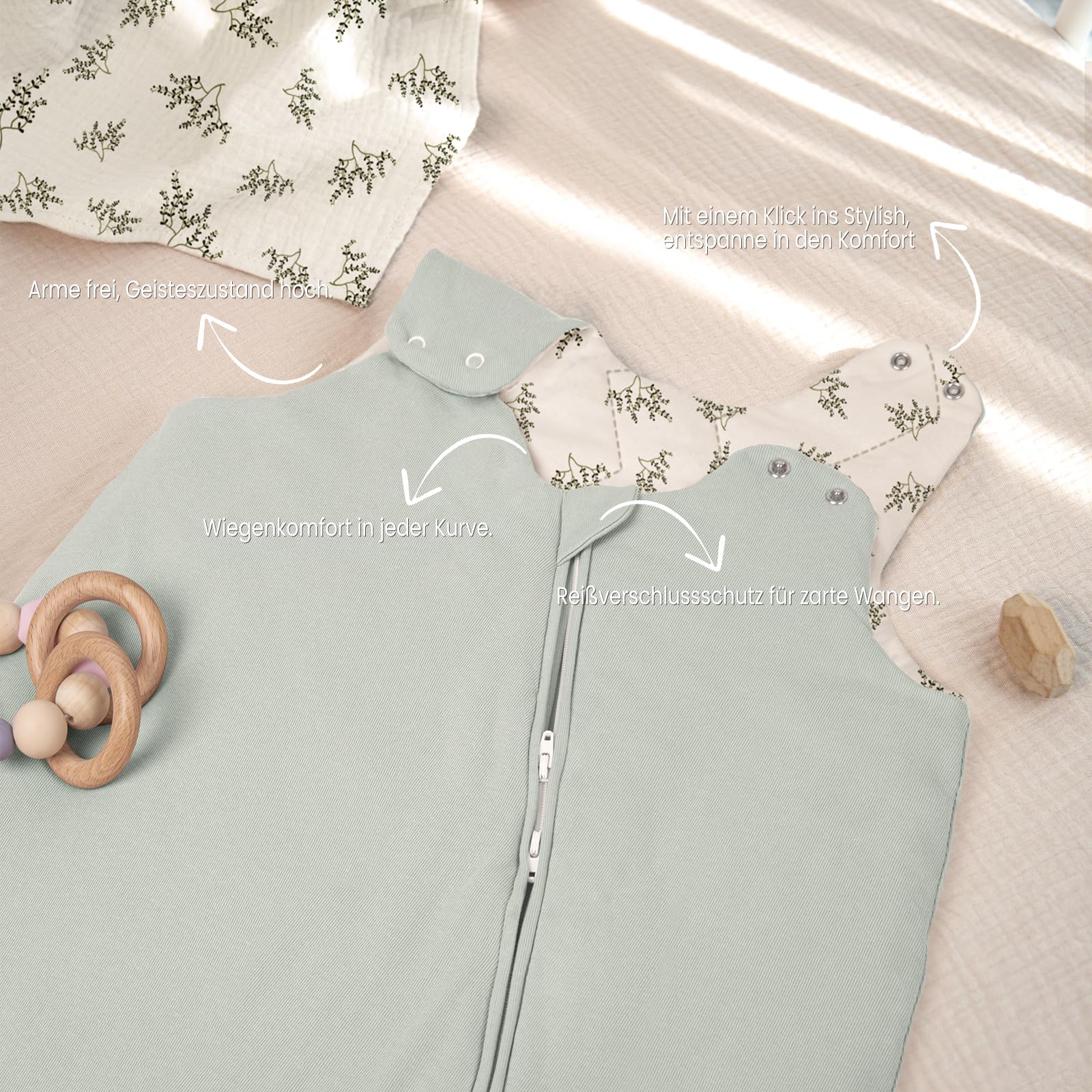 lulumoon Gigoteuse d'hiver pour bébé de 9 à 15 Mois - Tog 2,5-80 cm - Garnissage en Fibres de Polyester - 74/80 cm