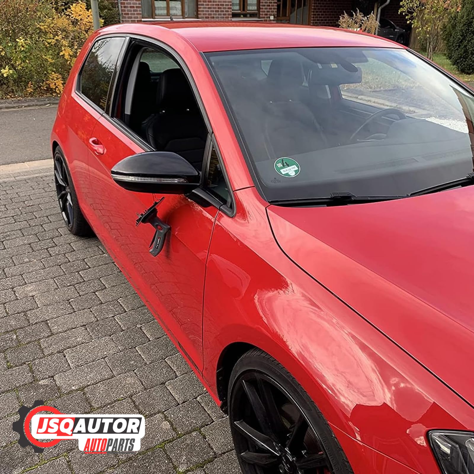 Autozubehör Spiegel Spiegelkappen Original Passend für 2013-2017 VW Golf 7 VII MK7& 7.5 Variant GTI/GTD/R Schrägheck/Touring Tuning Zubehör Aussen Accessoire - Optik Glänzend Schwarz, 1 Paar
