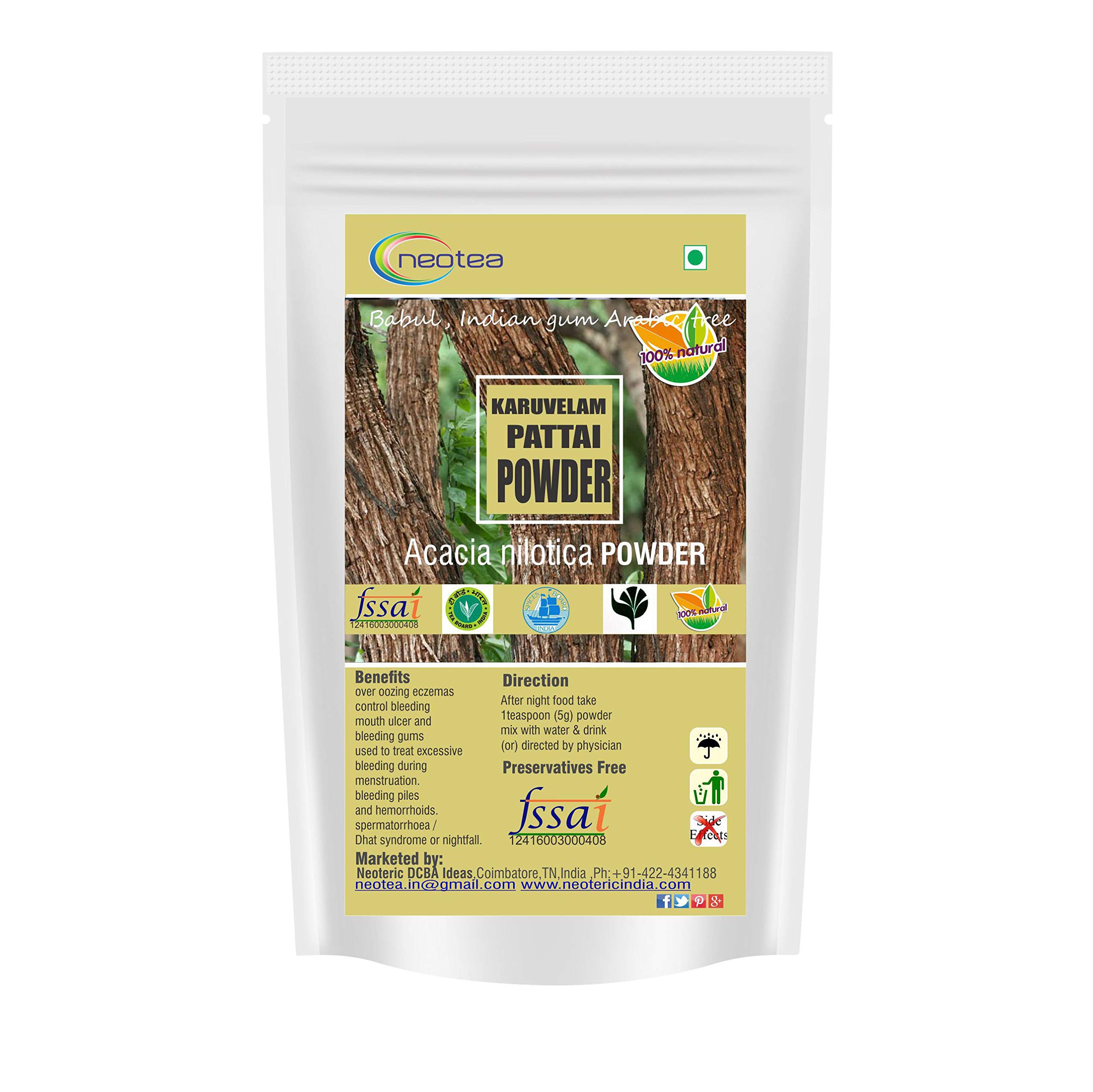 Neotea Karuvelampattai Powder | 300 GM | 10.58 OZ | Prosopis juliflora Junglee Babbul, Keekar Tree Bark Powder