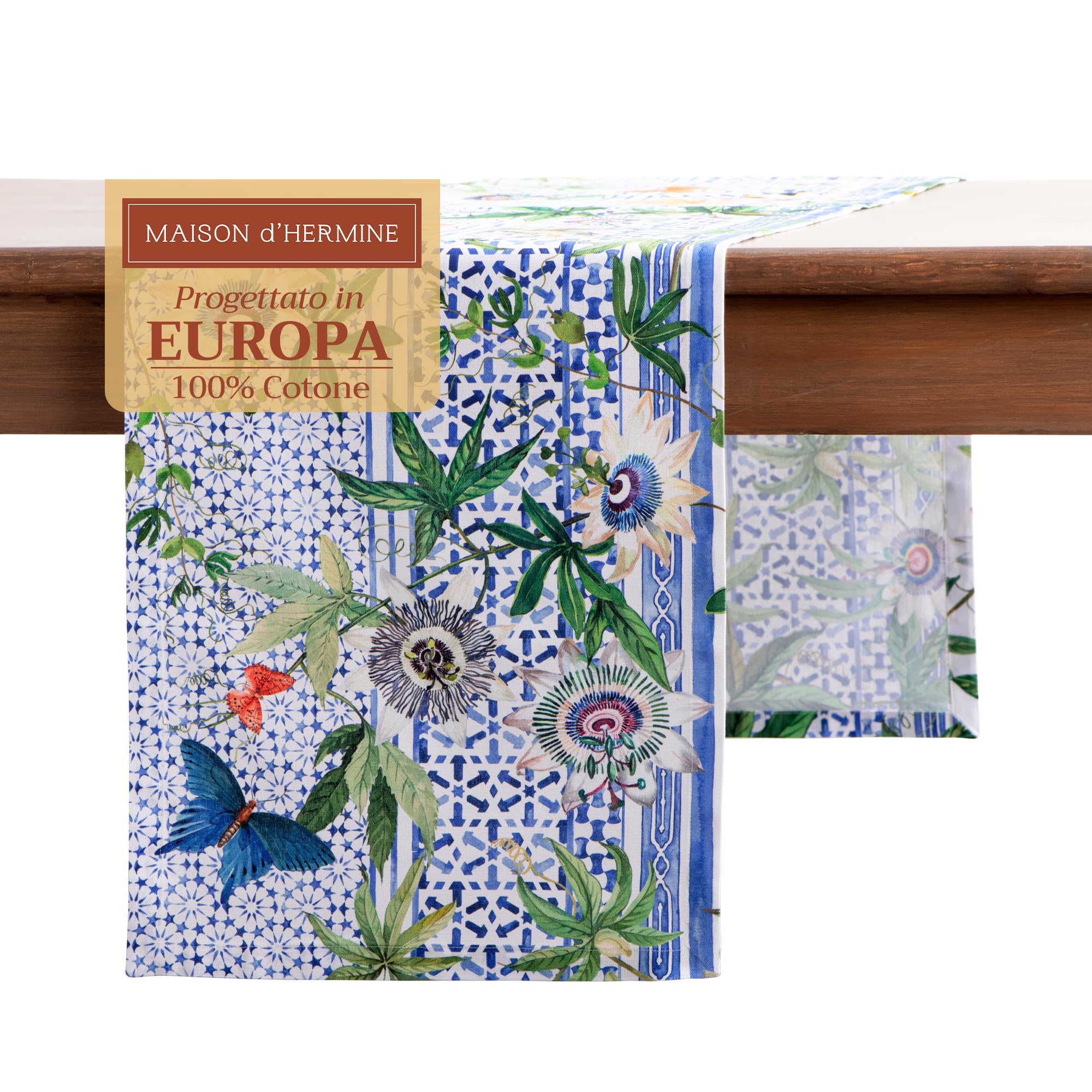 Maison d'Hermine Tischläufer, 100 % Baumwolle, einlagig, 150 cm lang, für Zuhause, Küche, Esszimmer, Party, Hochzeit, Brautparty, Muttertagsgeschenke (50 cm x 150 cm)