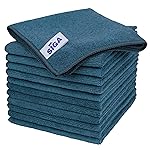 MR.SIGA Microfiber Cleaning Cloth, All-Purpose Microfiber Towels, Streak Free Cleaning Rags, Pack of 12, Light Teal, Size 32 x 32 cm(12.6 x 12.6 inch)