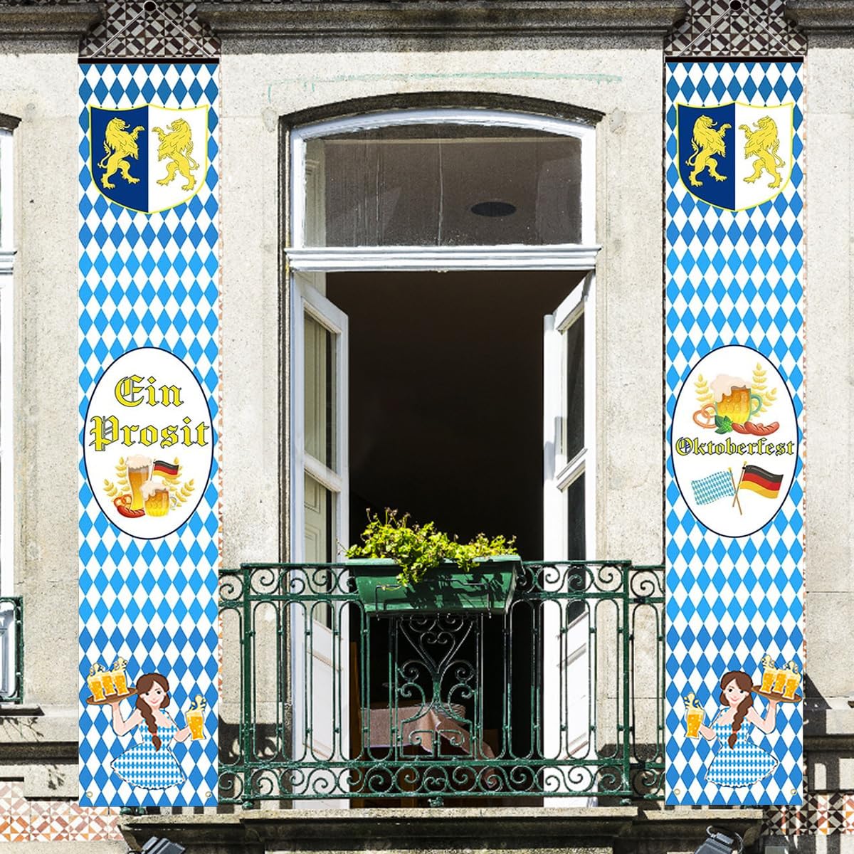 Striscione Decorativo Oktoberfest Bavarese 180x90 Cm - Sfondo Per Foto E Decorazione Parete