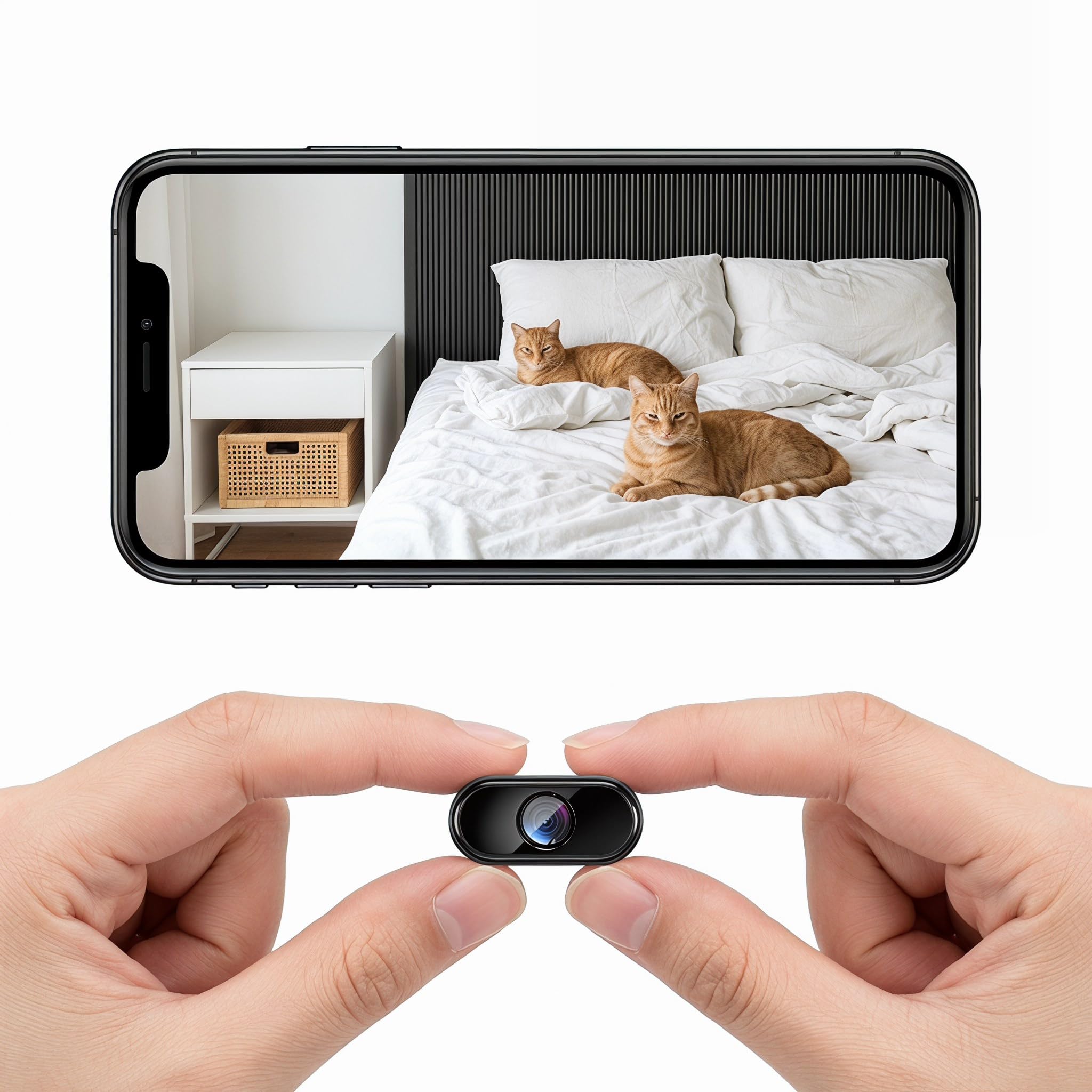 Générique Mini ukryta wewnętrzna kamera WiFi 1080P | Noktowizor, wykrywanie ruchu, alarmy push - idealne do monitorowania domu, niemowląt, zwierząt