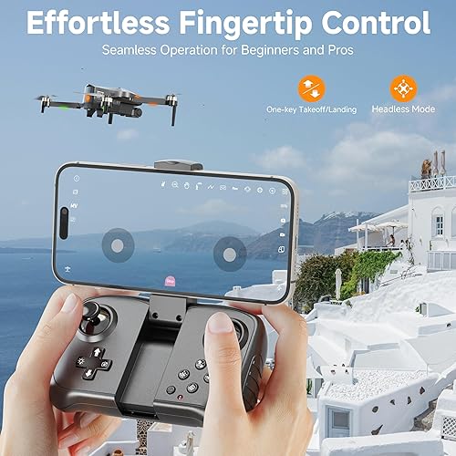 Miniatura 5 de Drones con cámara para adultos 4K, motor sin escobillas FPV plegable Mini RC Drone para niños principiantes, despegue con un solo toque, WiFi 5G,
