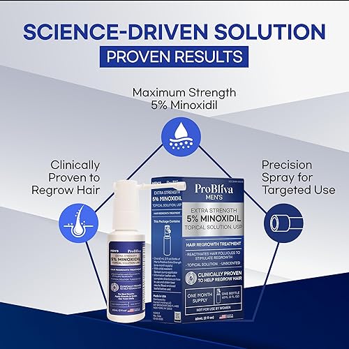 Miniatura 3 de Minoxidil Tratamiento para el crecimiento del cabello para hombres tratamiento de minoxidil al 5% clínicamente probado para la pérdida y