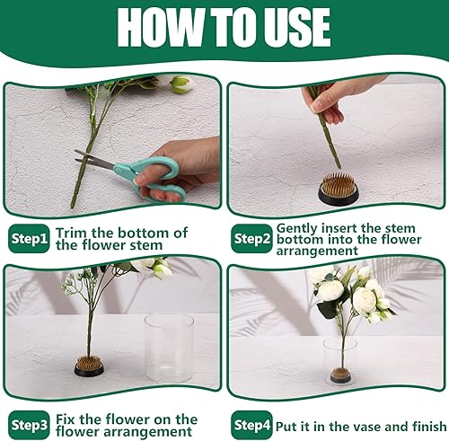 Miniatura 4 de Sliner 8 piezas de ranas de flores redondas de latón, jarrón japonés Ikebana, ranas florales, arreglos florales, herramientas fijas para arreglos