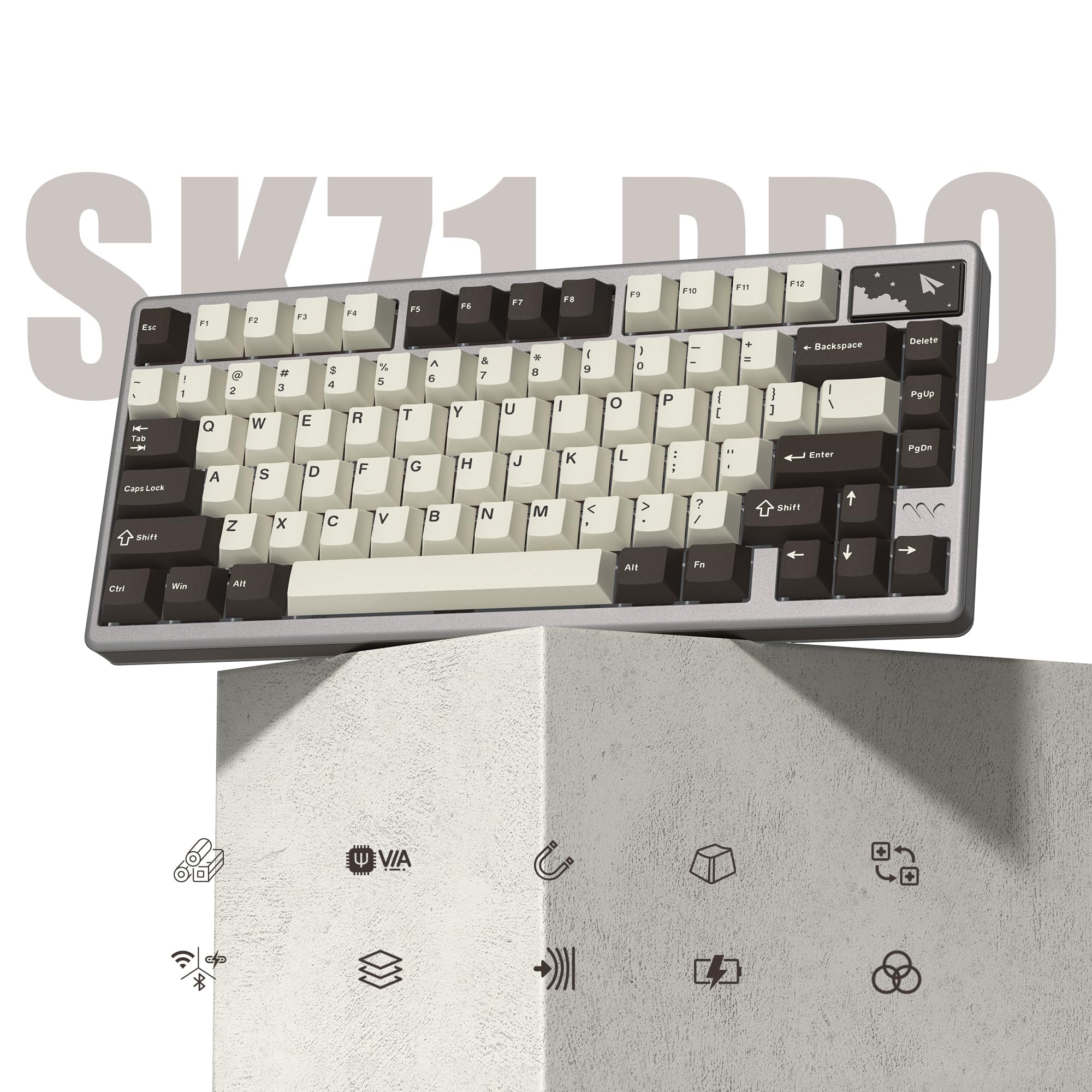 【美品・テープモッド済み】Womier SK71 Pro メカニカルキーボード Amazon.com: Womier SK71 75% Gaming Keyboard, Aluminum Alloy