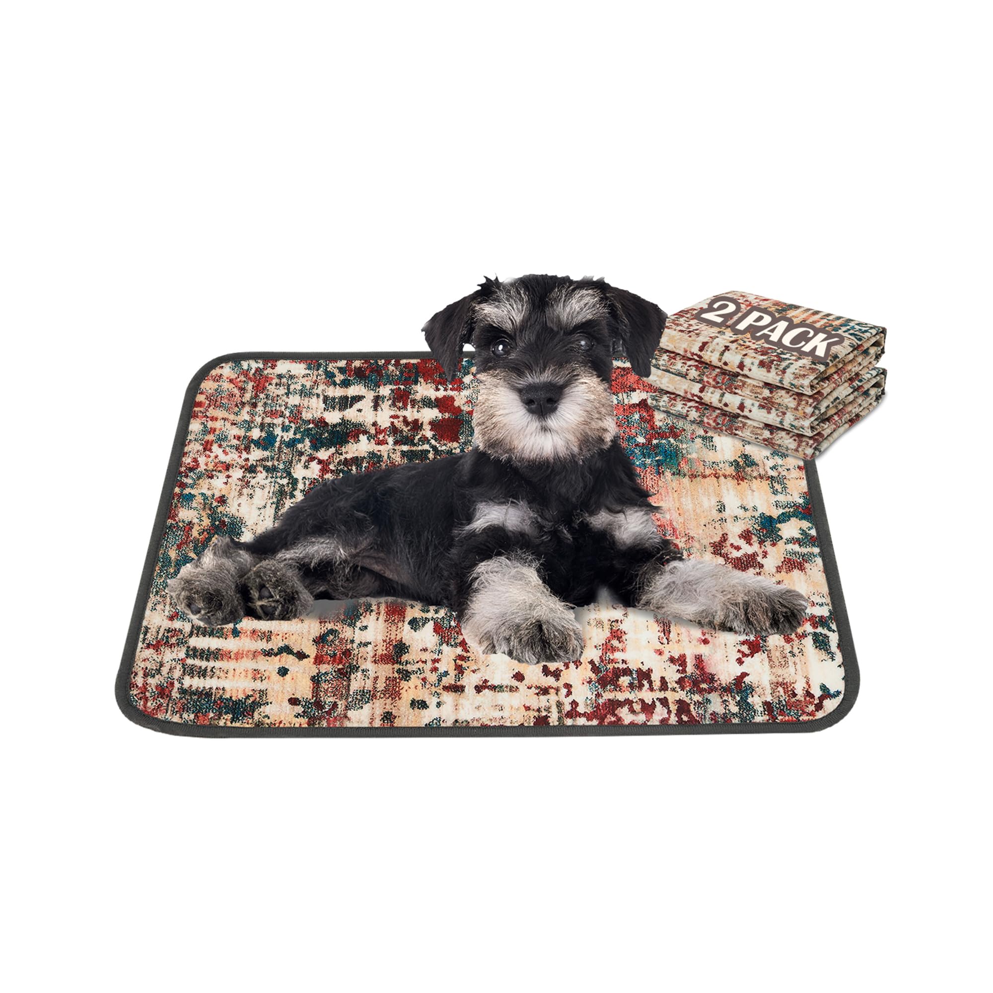 Qeils Washable Pee Pads for Dogs, Reusable Puppy Pads 18"x 24" 2 Pack