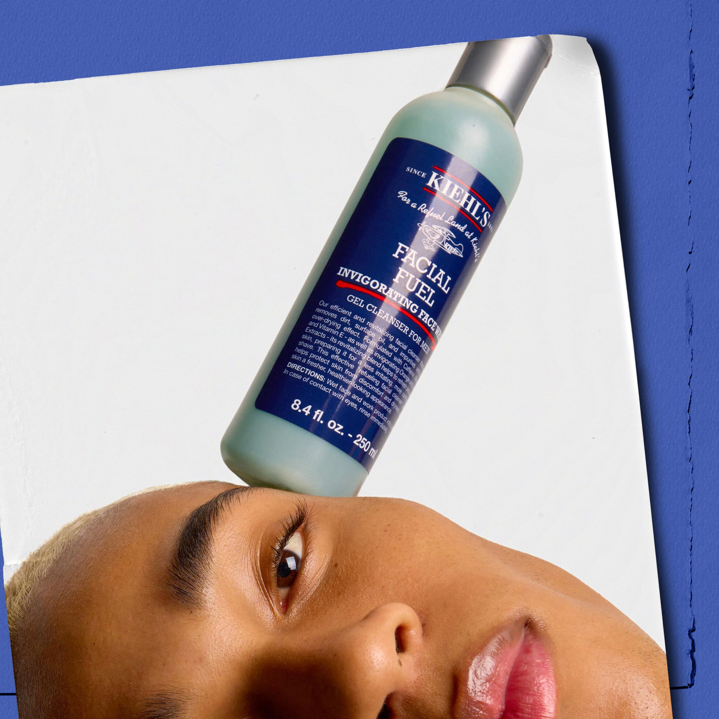 KIEHL'S Facial Fuel Energizing Face Wash, erfrischendes Reinigungsgel mit Koffein und Menthol für gestresste Männer-Haut, hautberuhigend, koffeinhaltig