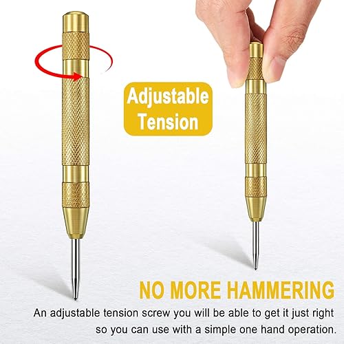 Miniatura 7 de 3 piezas de punta de carburo de tungsteno con imán de grabado de aluminio pluma con clip y punzón central automático con resorte para vidrio jade