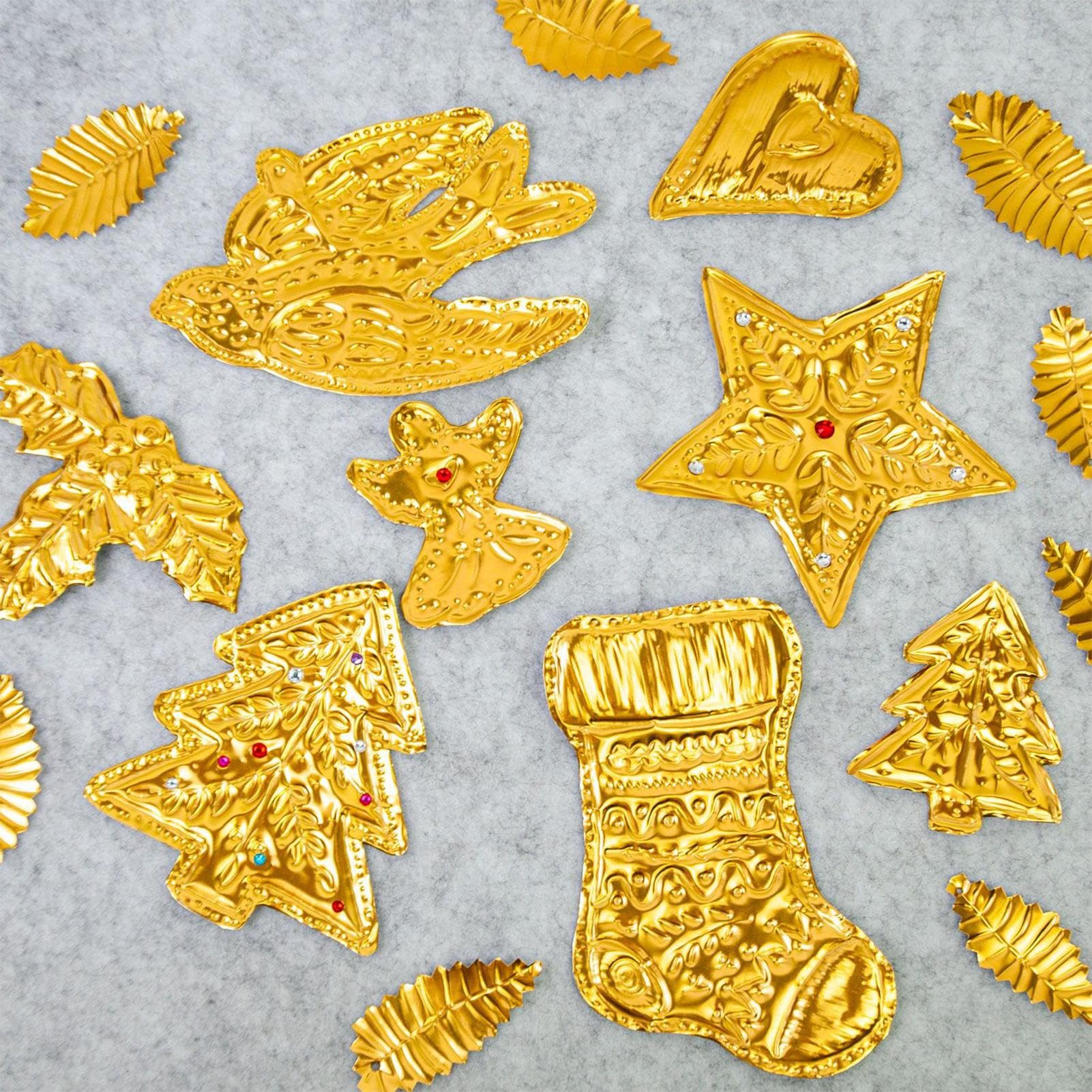 Genérico Láminas De Oro Transferible,Kit De Arte Para Repujado Metálico - Accesorio De Plata Y Oro Reluciente Con Resplandor Para Pintura Grabado Repujado Manualidades Adultos Niños