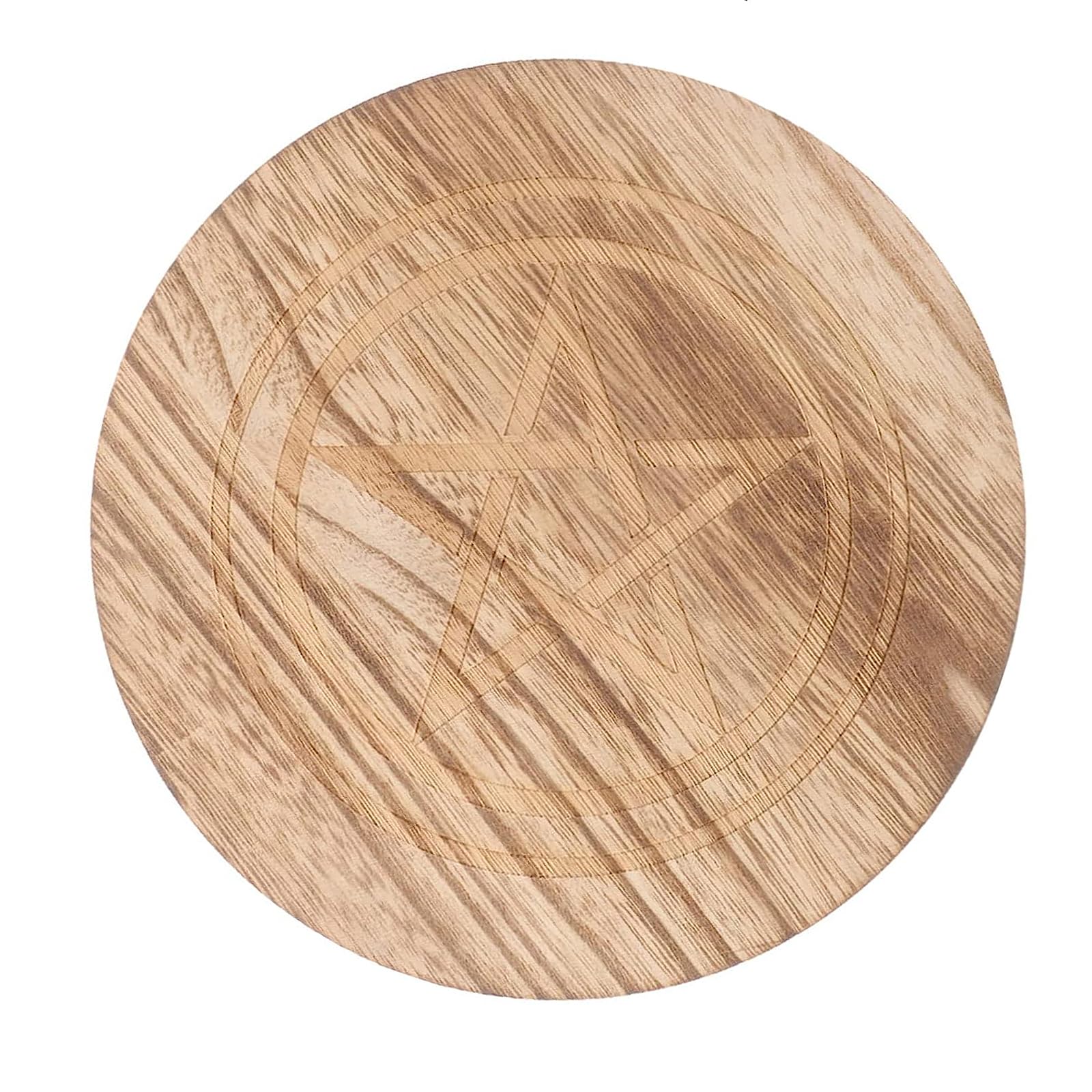 Tukrpqmri Wood Colour Pentagram Altar Tile Wood Altar Plate Wiccan Ritual Altar Tile Paten Ramadan Coasters Pentacle Wall Sign Astrology Ornaments Good Luck Decor To Tarot Wicca/139