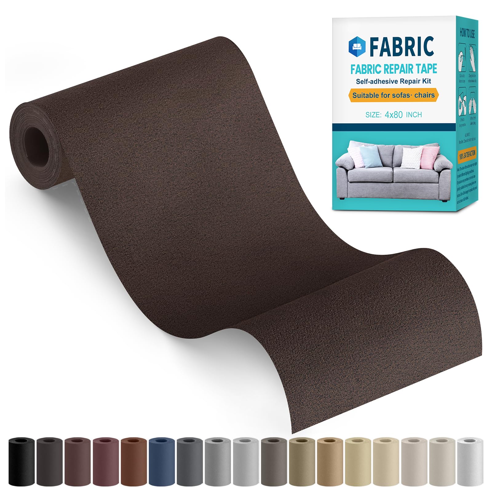 Flicken Selbstklebend Stoff, Reparatur Patches Selbstklebend, Textilklebeband Reparaturflicken für Sofas, Autositze, Kleidung, Kissen
