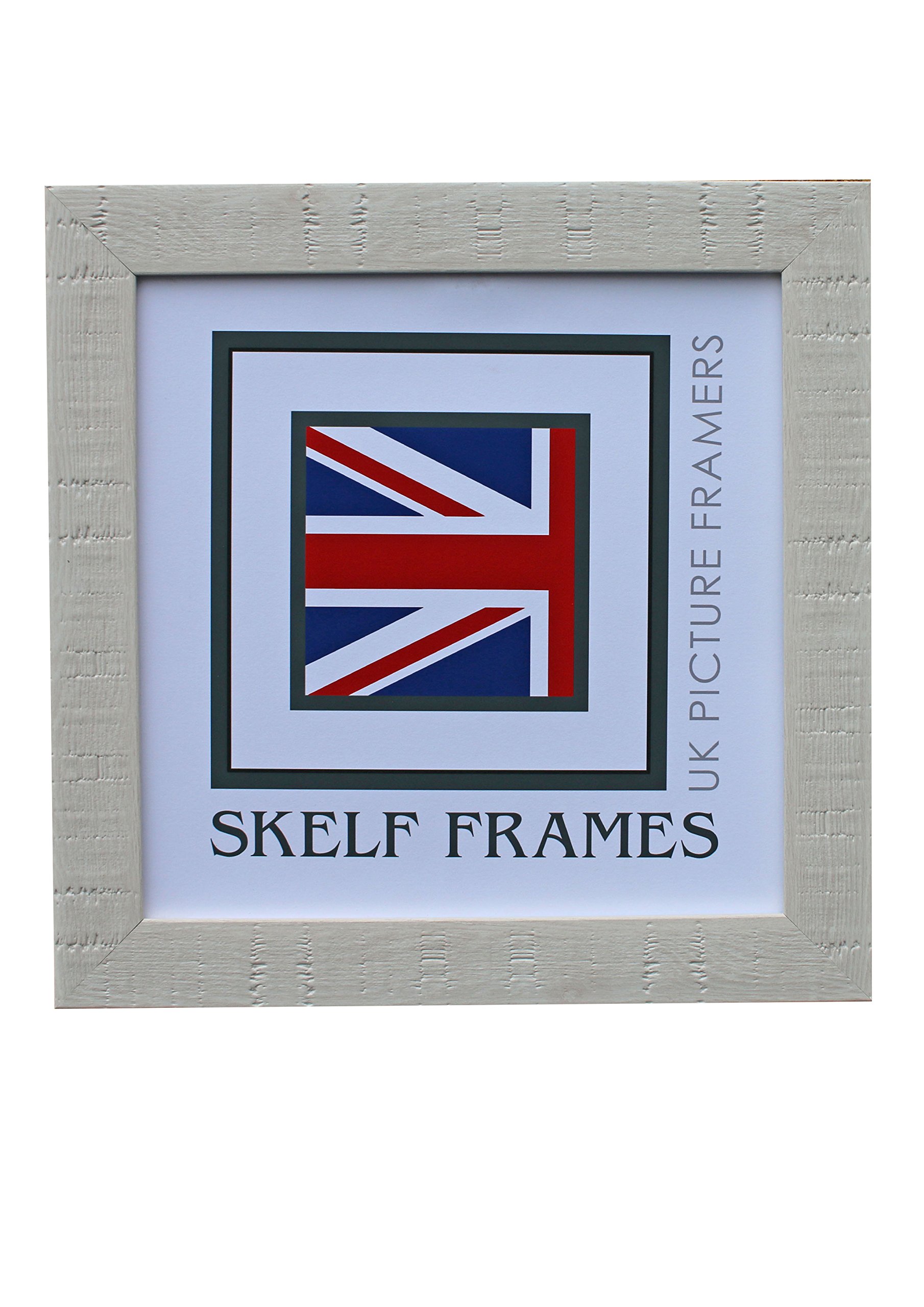 Skelf Frames White Orange Box 16Cm X 16Cm Picture Photo Frame With Glass (White Orange Box)