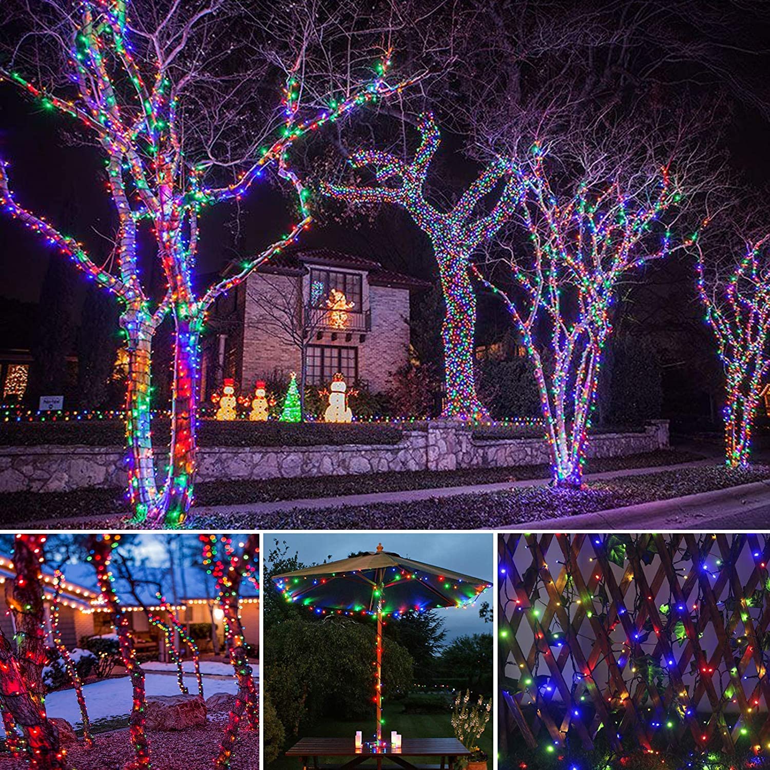 CGUOZI Luci Pioggia Di Meteoriti – 8 Tubi 384 LED – 50 Cm – IP65 Impermeabile – Viola – Per Albero, Giardino E Esterno