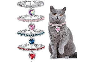 4 Pieces Stunning Rhinestone Cat Collar Set