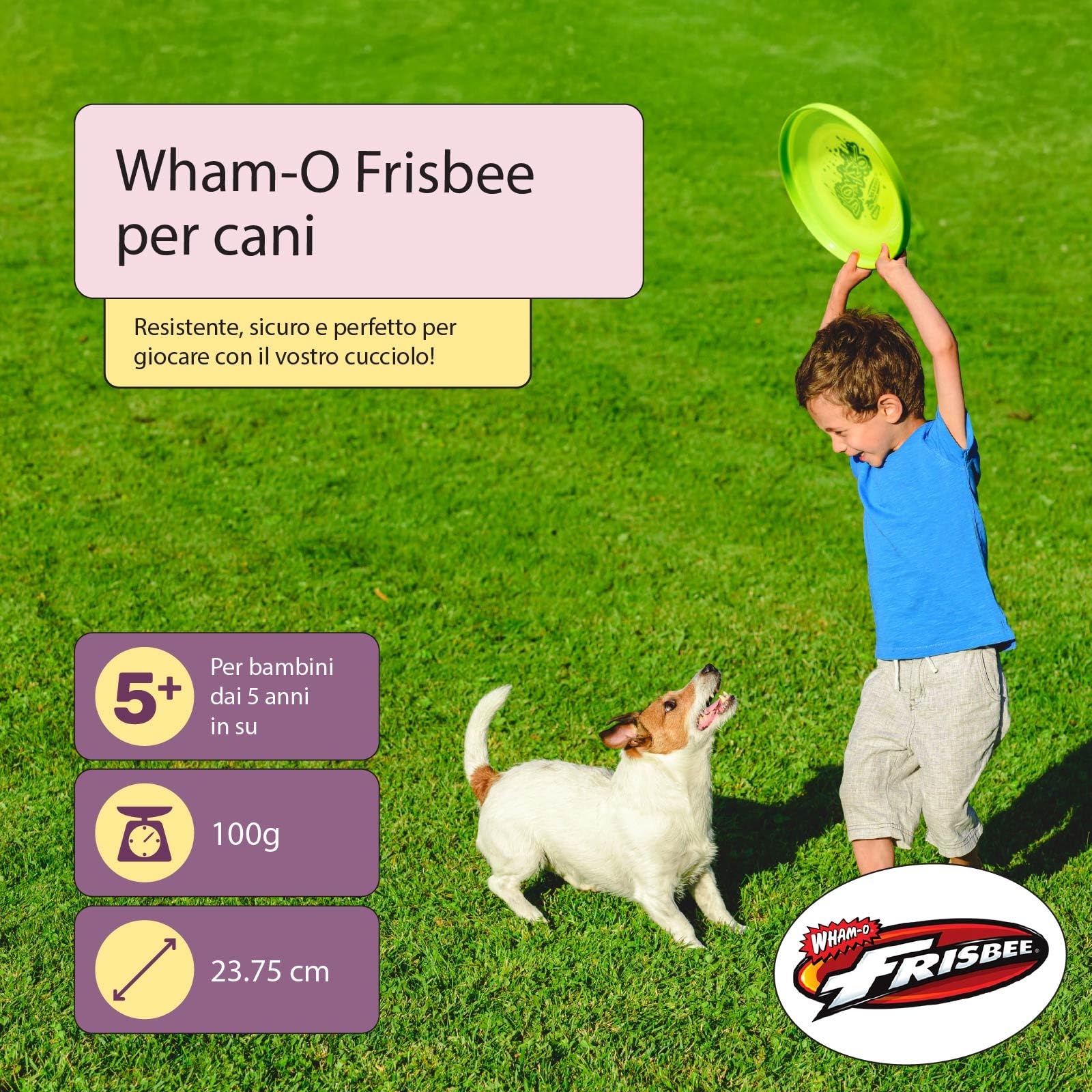 Wham-O Frisbee Disco Volante 23.75 cm Gioco per Cani Bambini Spiaggia