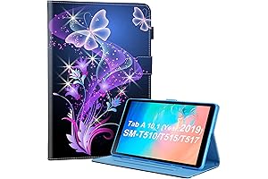 Samsung SM T510 Multi-Angle Folio Case with Stand and Precise Cutouts [2019...
