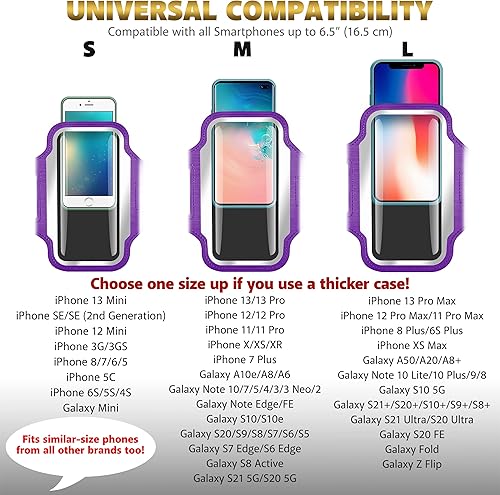 Miniatura 4 de TRIBE - Brazalete portateléfono para correr, compatible con dispositivos iPhone y Galaxy, diseño deportivos para mujeres, hombres, correr, trotar