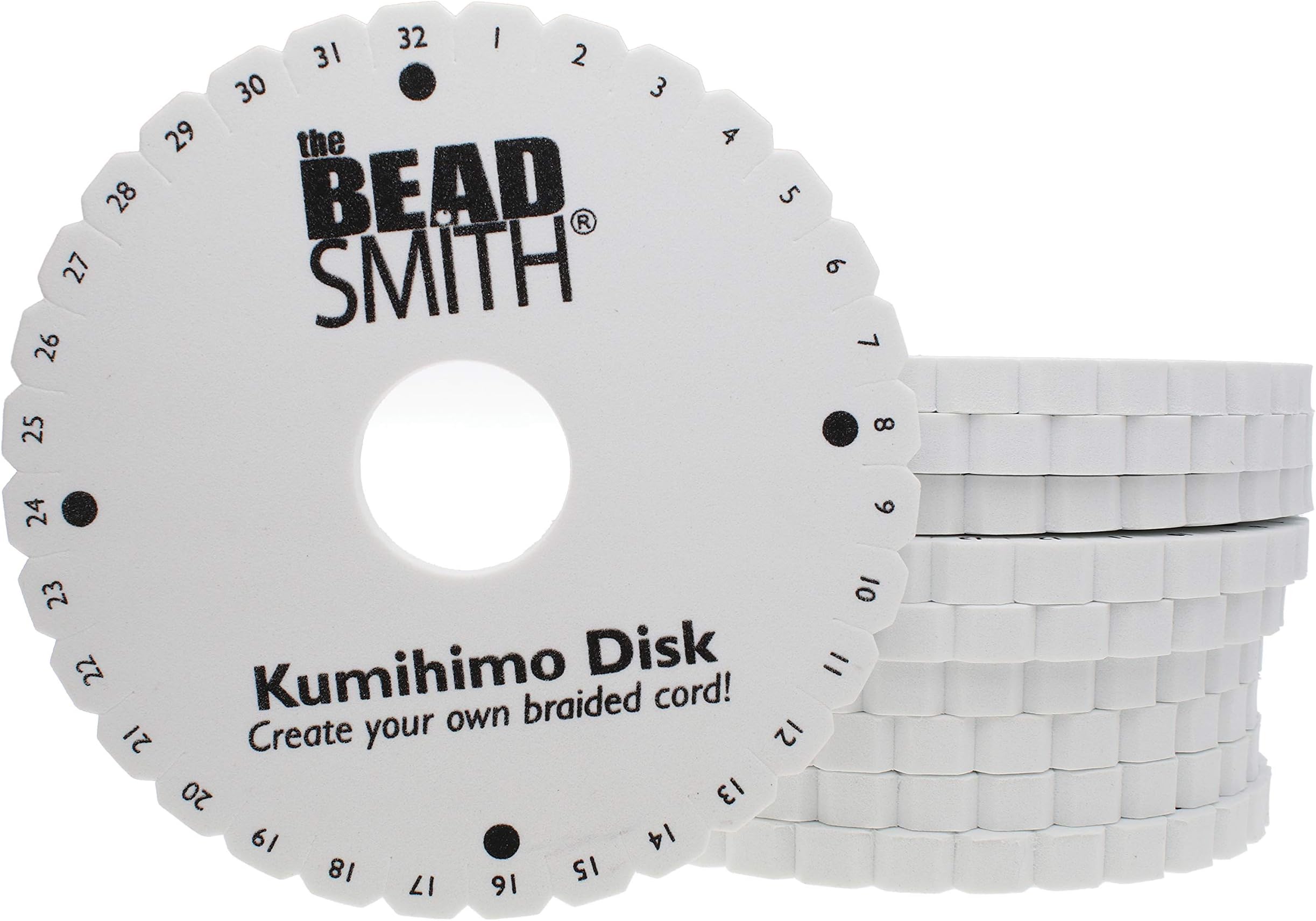 Round Kumihimo Disk, 6 inch Diameter, 3/8” Dense Foam, Jewelry Tools for Braiding, Box of 10 disks