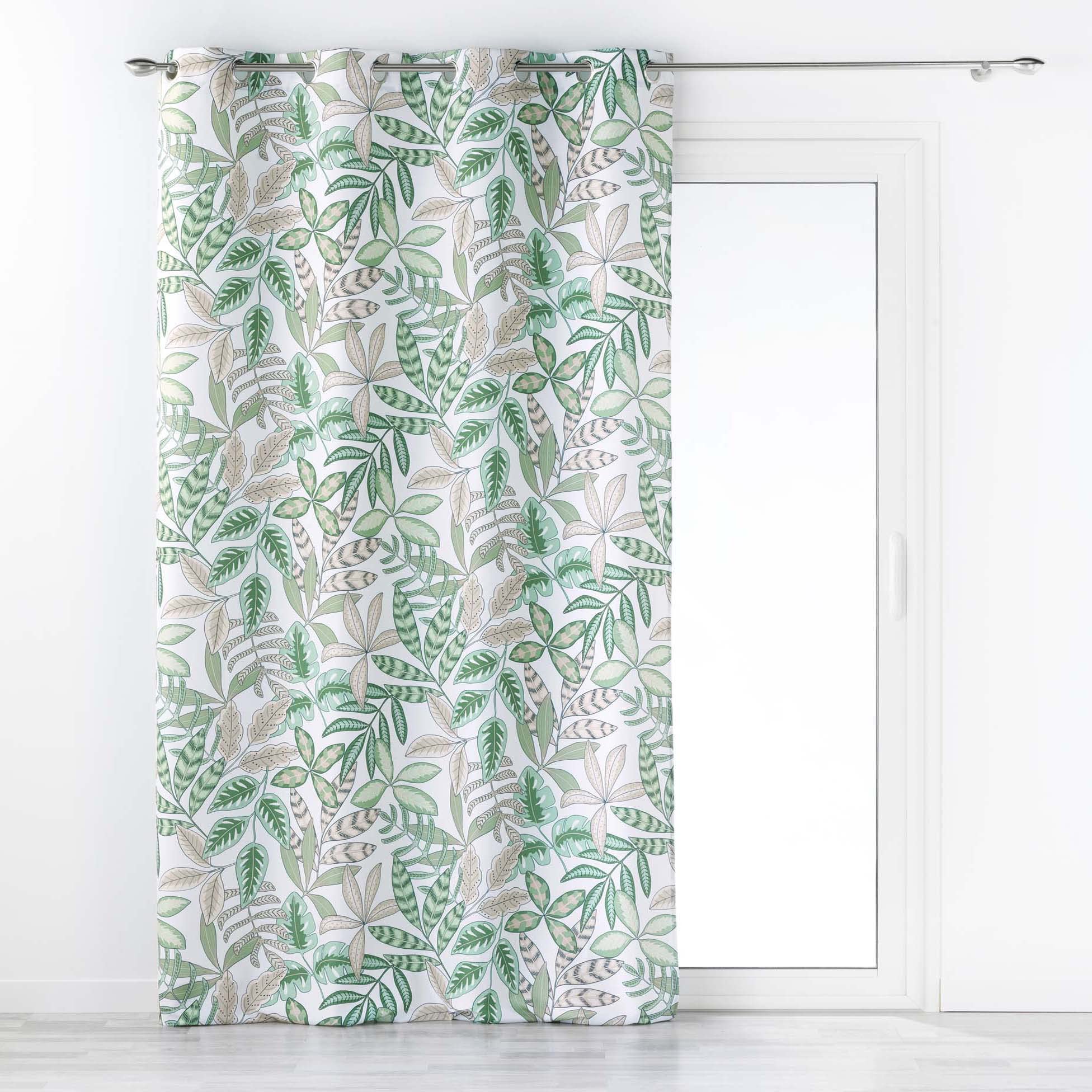 Douceur d'Intérieur Printed Polyester Eyelet Curtain 140 x 260 cm