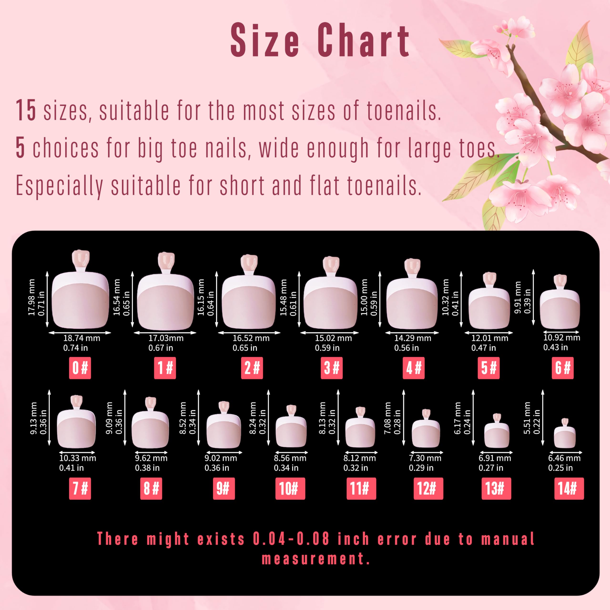 NOVO OVO Fake Toe Nail Tips Press on, French Tip Soft Gel Toenail Extension - Image 4