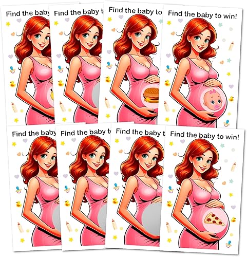 Find The Baby to Win Girl - Juego de rascar para niña, juegos tontos fáciles de jugar, idea divertida, actividad rompehielos para baby shower.