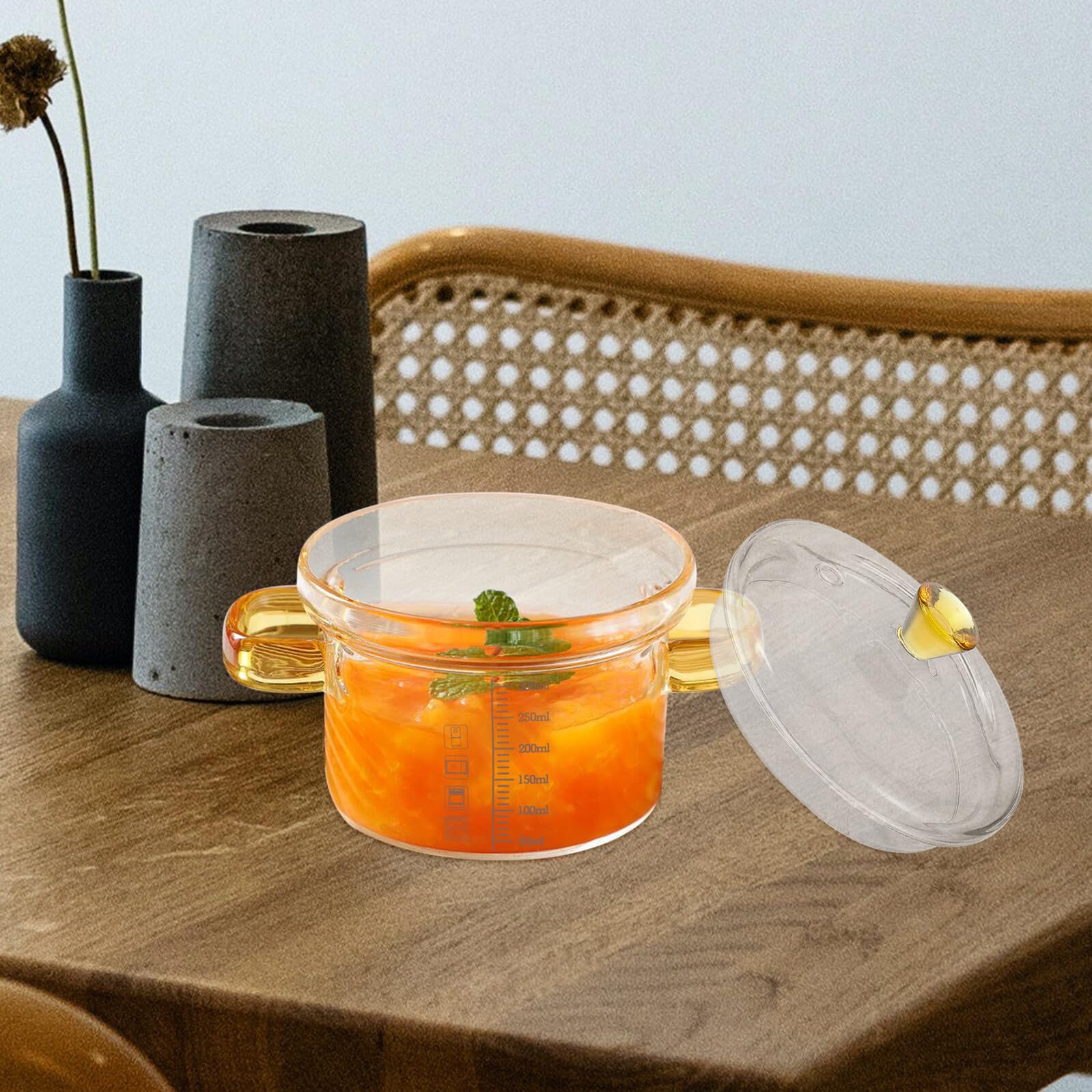Hochtemperatur Dampf Eierschale aus Glas mit Deckel 300 Ml