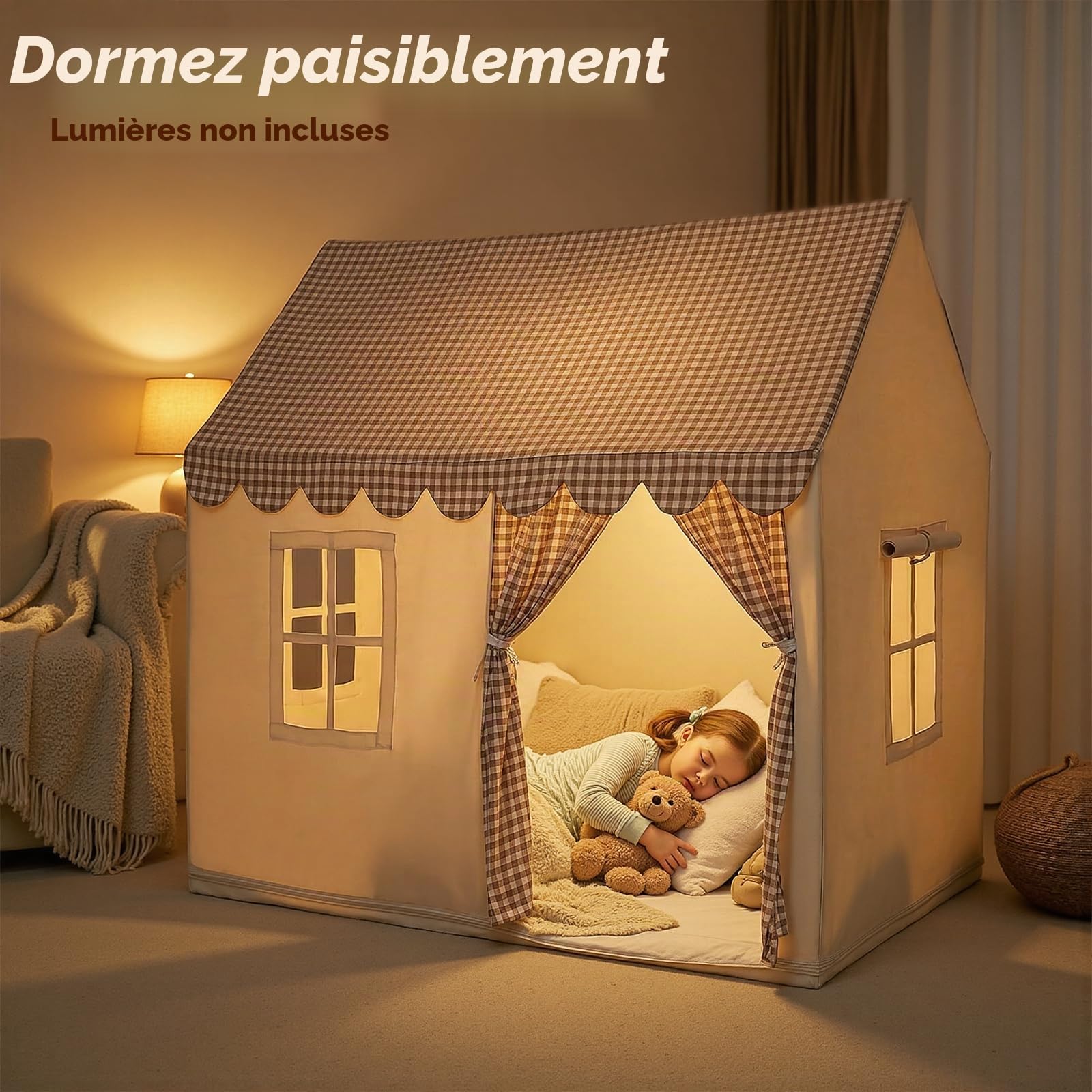 Wilwolfer Tente de Jeu d'intérieur pour Enfants : Tente de Princesse, avec Tapis rembourré, Grande Maison de Jeu, pour Filles et garçons, pour Fille, Jouet pour Enfant, Maison, Cadeau d'anniversaire