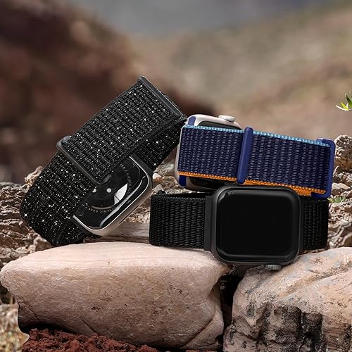 Miniatura 7 de Paquete de 3 correas deportivas de nailon compatibles con Apple Watch de 1.732 in 1.772 in 1.654 in 1.929 in 1.496 in 1.575 in 1.614 in, correa