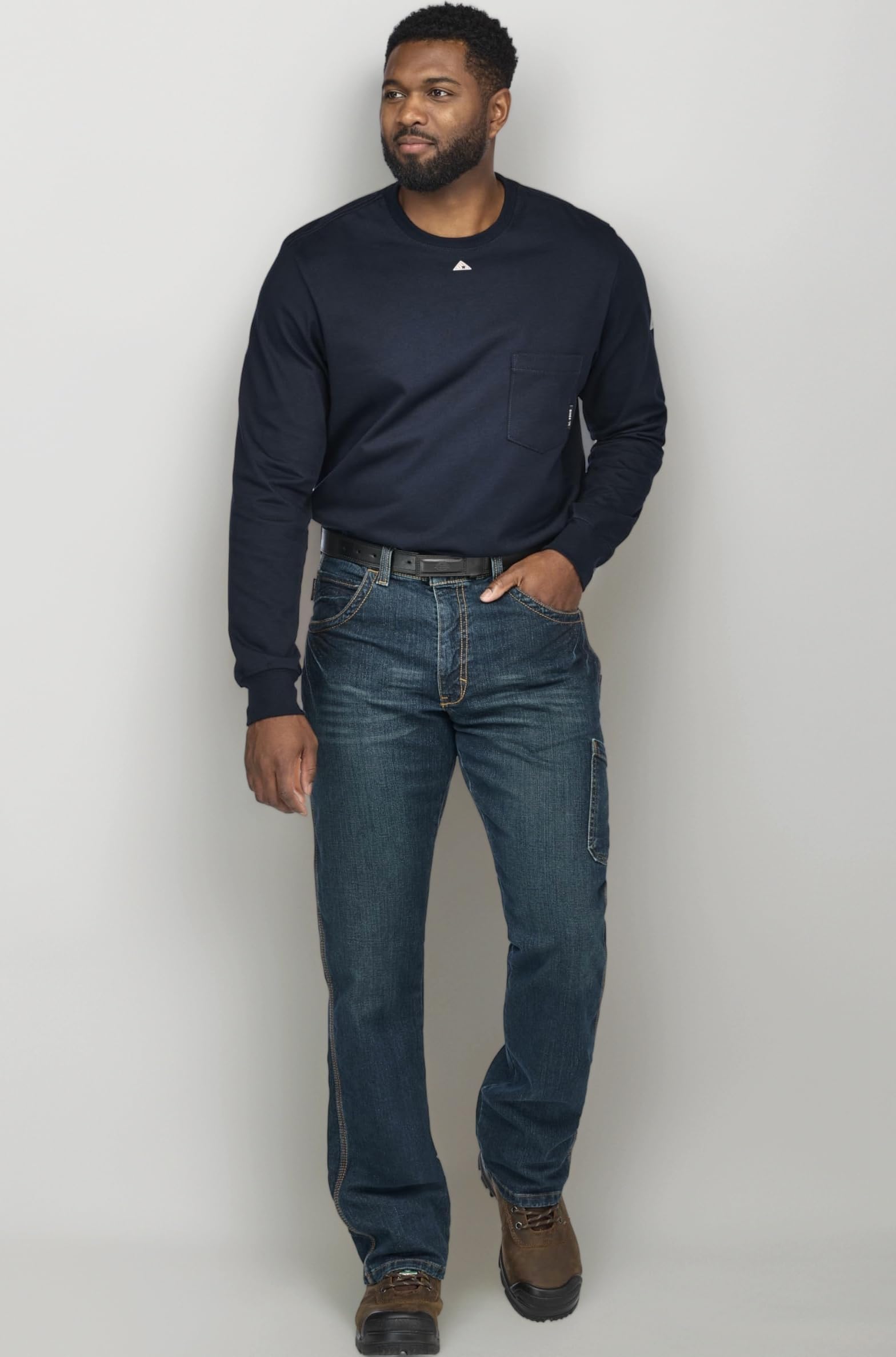 Bulwark Men's Long Sleeve Tagless T-Shirt-Excel FR
