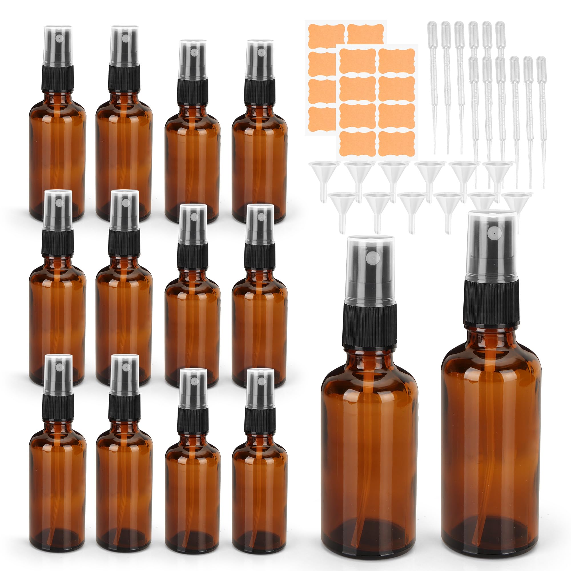 Flacons vaporisateurs ambrés en verre en lot de 12 petits modèles de voyage pour parfum