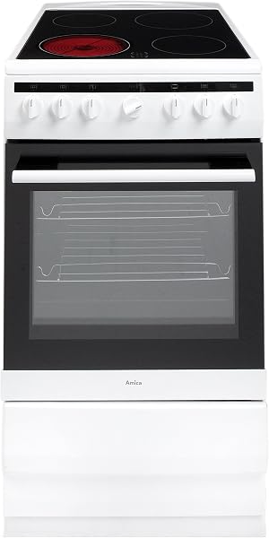 Amica 508CE2MSW 50cm Electric Cooker with Ceramic Hob - White - 1