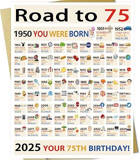 OJsensai Happy 75th Birthday Gifts Decorations for Women Men, Big 75 Years Old Bday Card for Mom Dad Grandma Grandpa