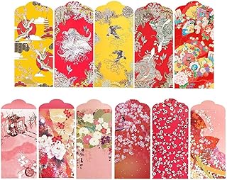 お年玉袋 長札 多目的祝儀袋 お年玉ポチ袋 金のポチ袋 金封 11枚セット 17.5X9CM 長サイズ 1万円までお札を折らなくて入れる 可愛い11種類デザイン 11枚