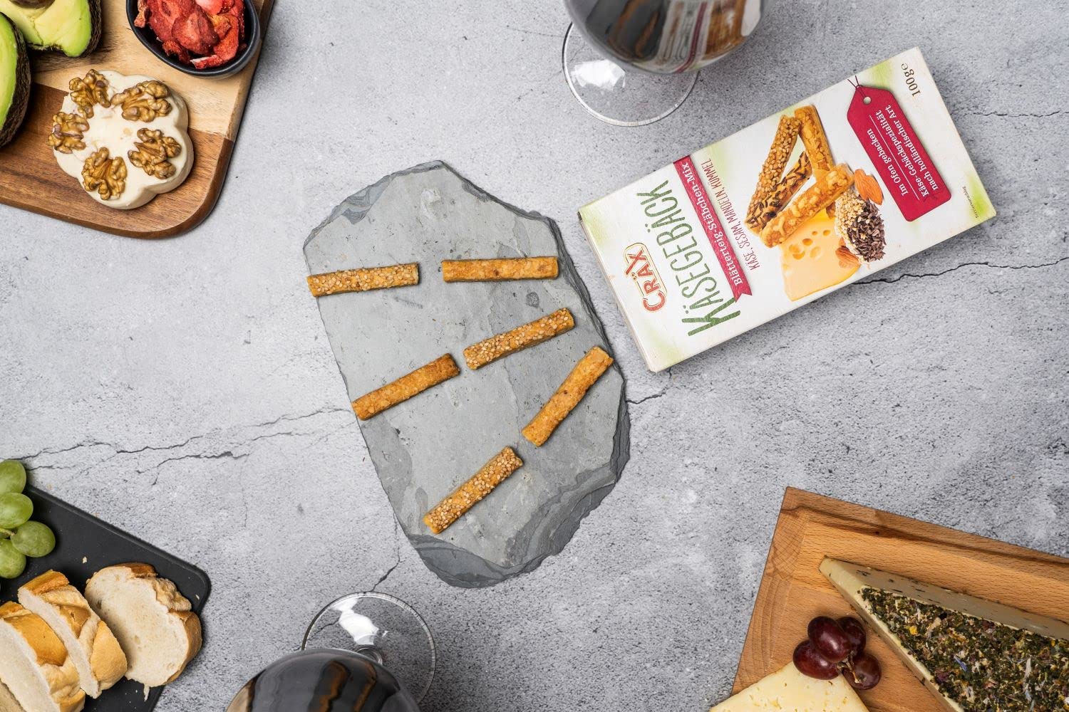 Cräx Käse-Blätterteig Stäbchen Mix (Käse, Sesam, Mandel, Kümmel) 100 g, 10er Pack (10 x 100 g)