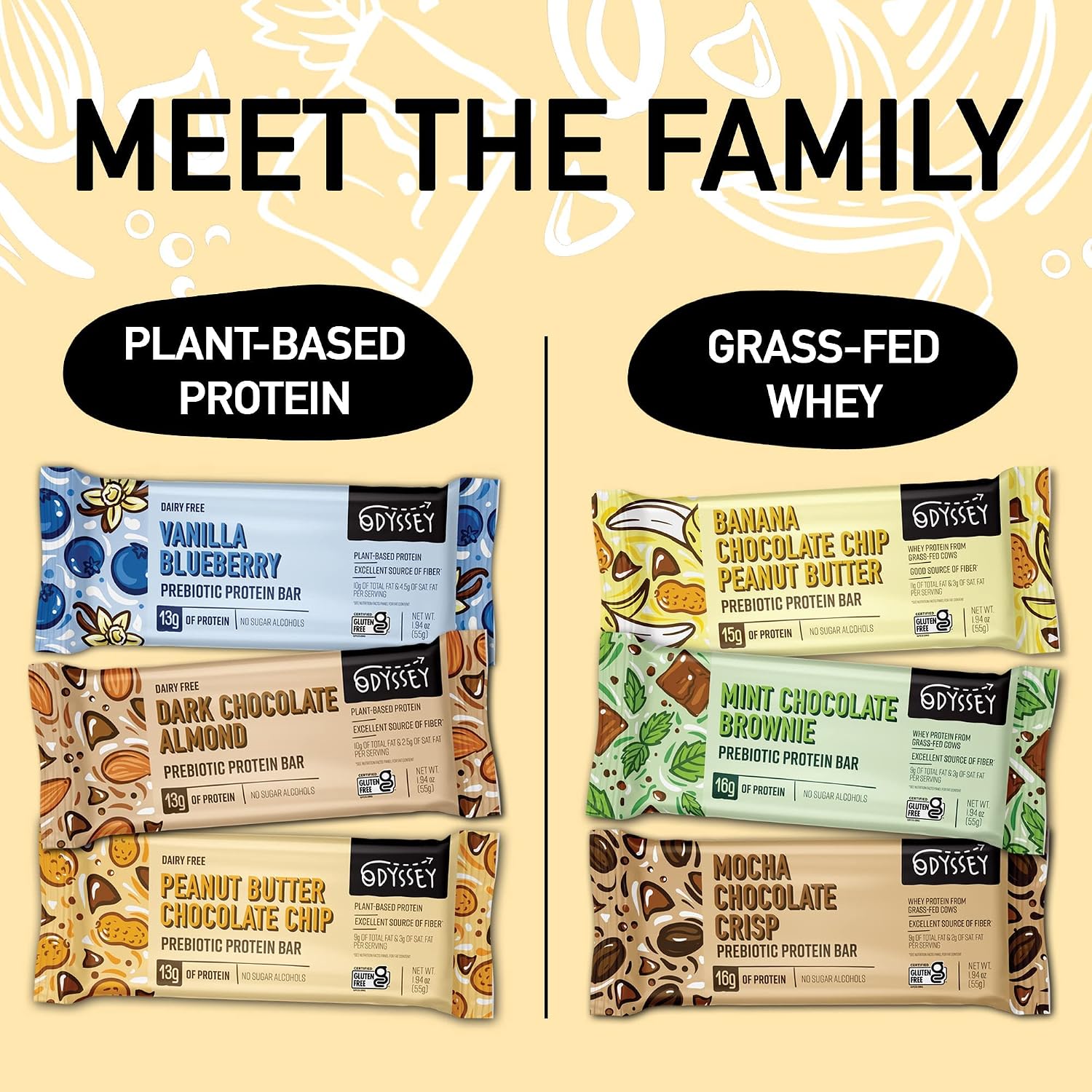 Odyssey Snacks, Prebiotic Gluten Free Protein Bars, Mocha Chocolate Crisp