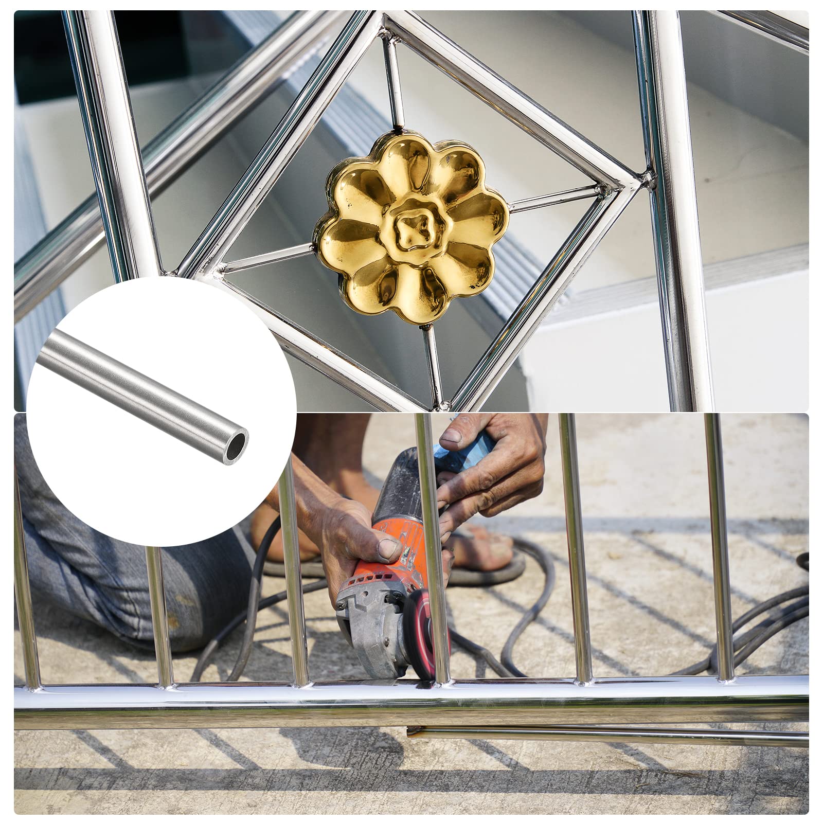 METALLIXITY Brass Tube (4.5mm OD X 0.2mm Wall T X 300mm L) 2Pcs, Straight Tubing