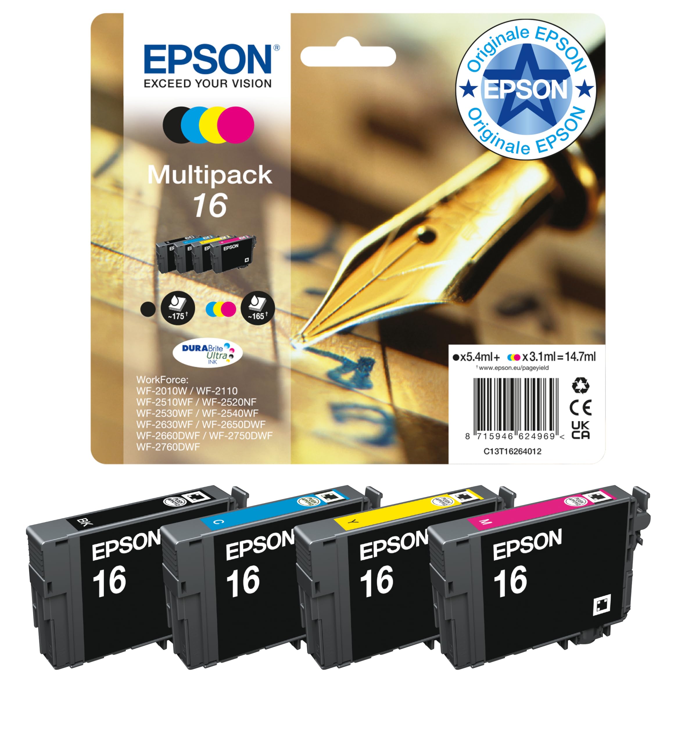 Amazon.co.jp: Epson 16 Series Multi Pack Ink Cartridges - Black