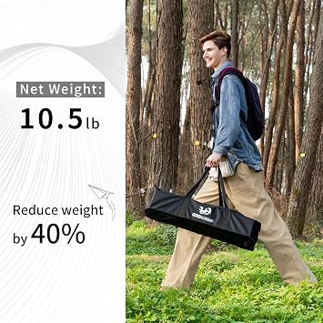 Whitsunday Folding Camping Table Aluminum Portable Roll-Up Picnic Table Wood Grain 45.6 * 23.6 * 17.3