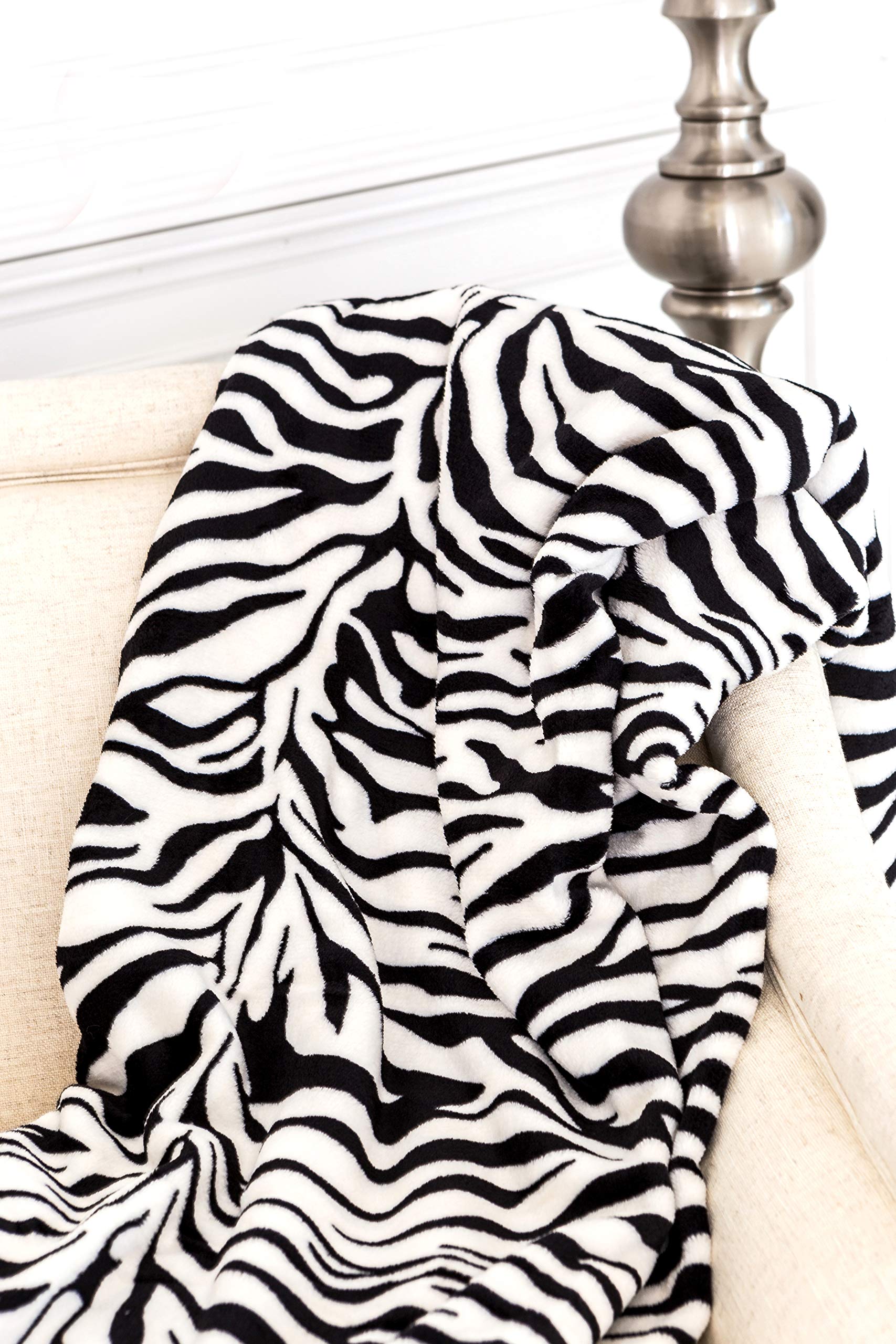 Safari-Decke Queen Size 203x203 Cm – Zebra/Leopard Druck, Weich, Polyester, Ganzjährig Nutzbar