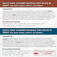 Vista 4 de Fancy Feast Gourmet Naturals - Colección de salsas, con vitaminas, minerales y nutrientes añadidos, paquete variado de latas de 12 a 3 onzas