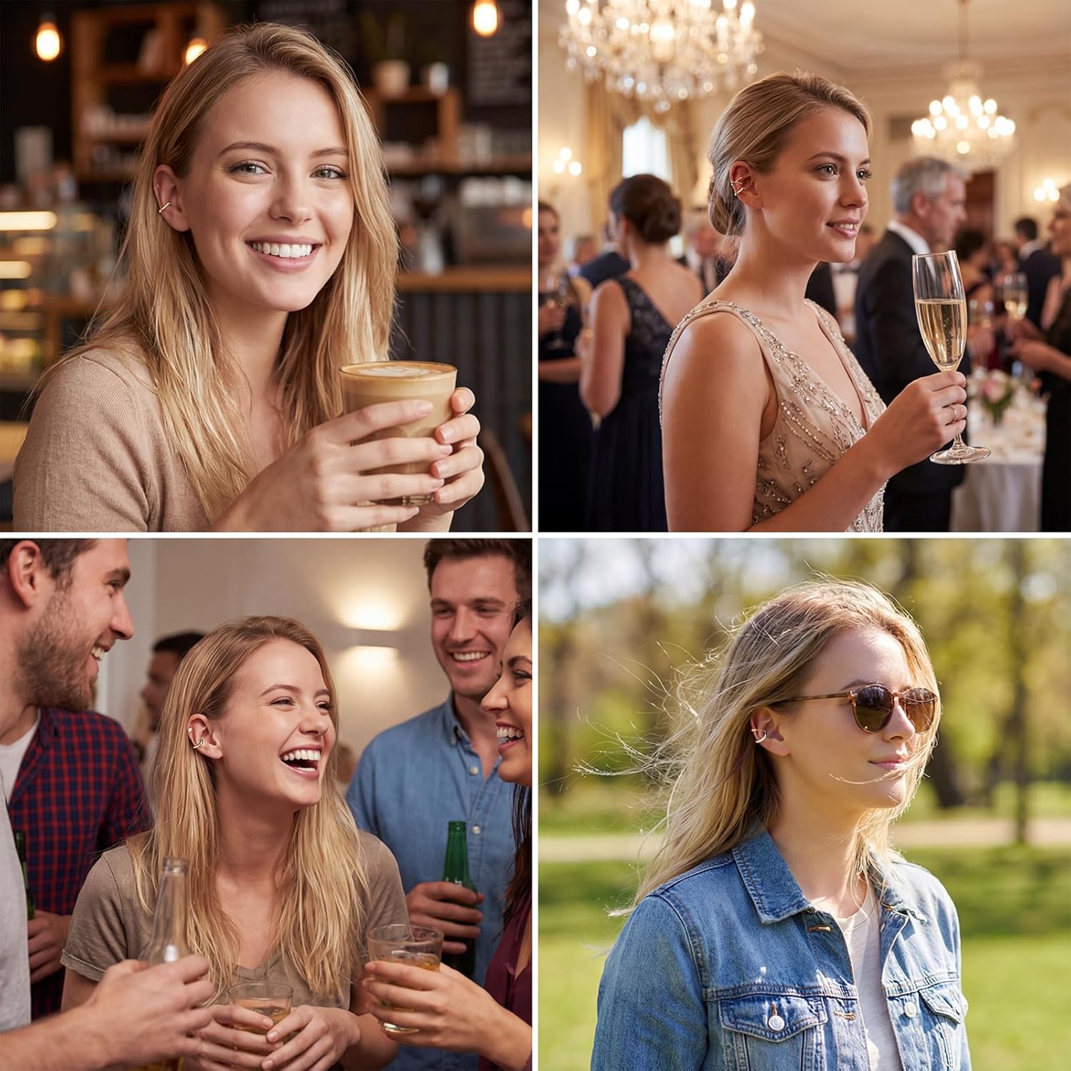 4 PCS Clip on Earrings Women Gold, Clip on Hoop Earrings for Women, Non Pierced Fake Earring for Ears, 20mm (1 Gold 1 Sliver) - Image 6