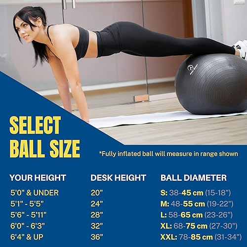 Miniatura 6 de ProBody Pilates Pelota de yoga, pelota de ejercicio, bola de equilibrio de colores frescos o pelota de embarazo para estabilidad, como una silla de